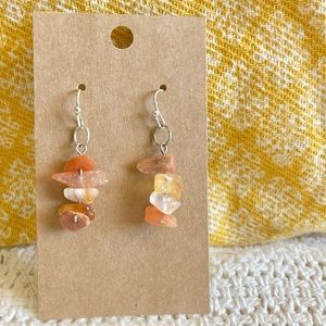 Dangle Carnelian Crystal Earrings
